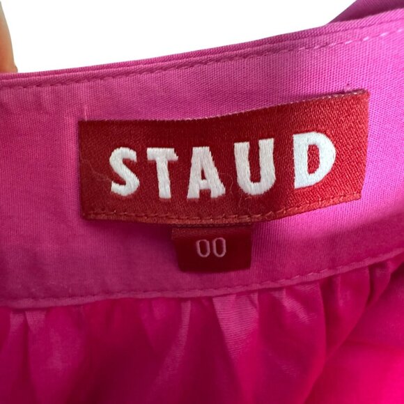STAUD Womens Sea Tiered Maxi Skirt Hot Pink size 00 - Picture 6 of 7